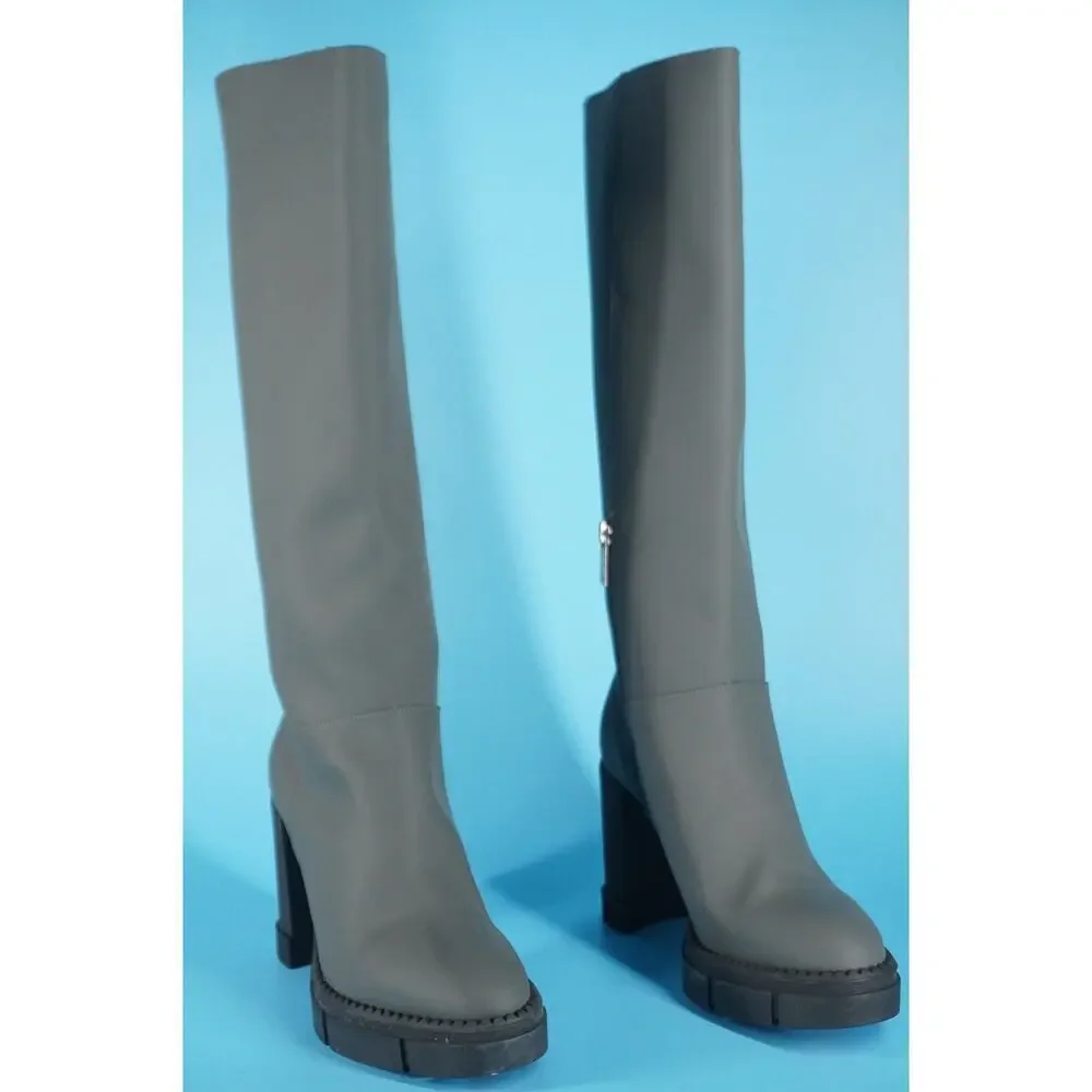 Aquatalia Indi Heeled Knee High Suede Boots Size 9 New Mid Heel $625